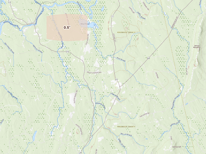 Radar-estimated hail-size map of the storm over Springfield, ME