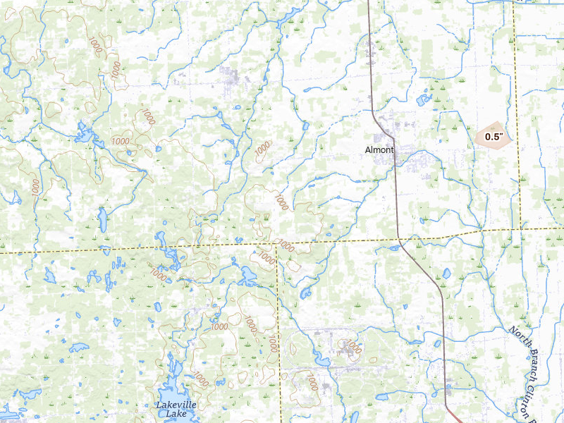 Radar-estimated hail-size map of the storm over Almont, MI