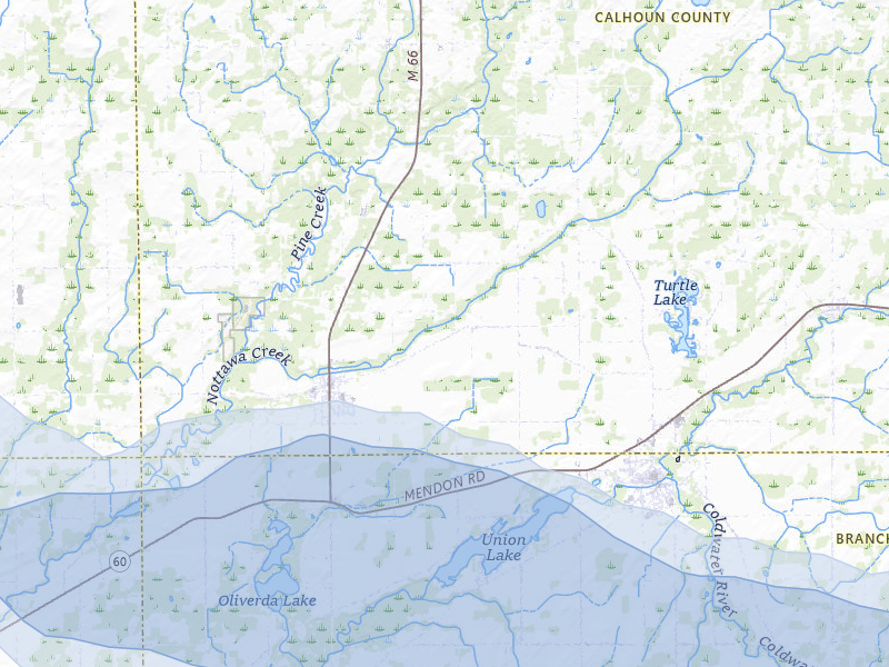 NEXRAD radar-signature map of the hail storm over Athens, MI on Jul 3, 2026