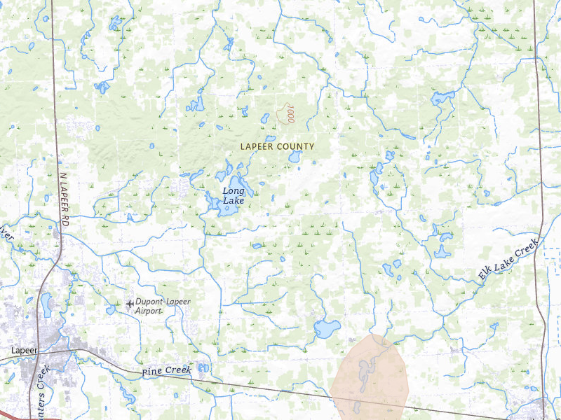 Radar-estimated hail-size map of the storm over Attica, MI on Jul 18, 2026