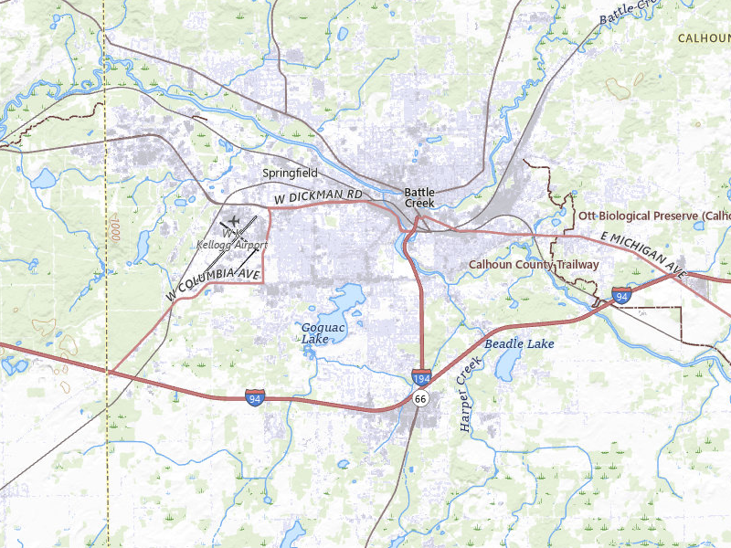 Radar-estimated hail-size map of the storm over Battle Creek, MI on Jul 2, 2026