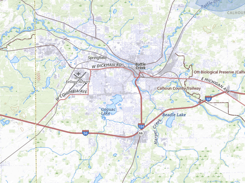 NEXRAD radar-signature map of the hail over Battle Creek, MI