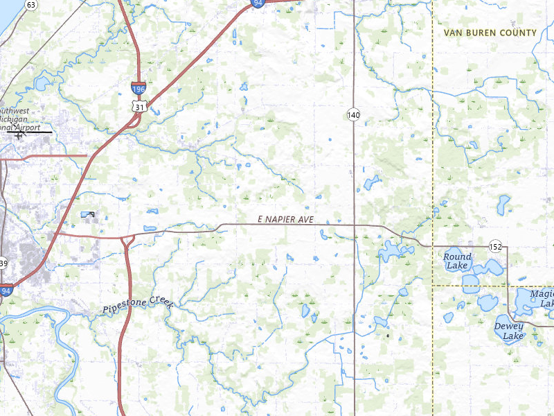Radar-estimated hail-size map of the storm over Benton Harbor, MI on May 18, 2026