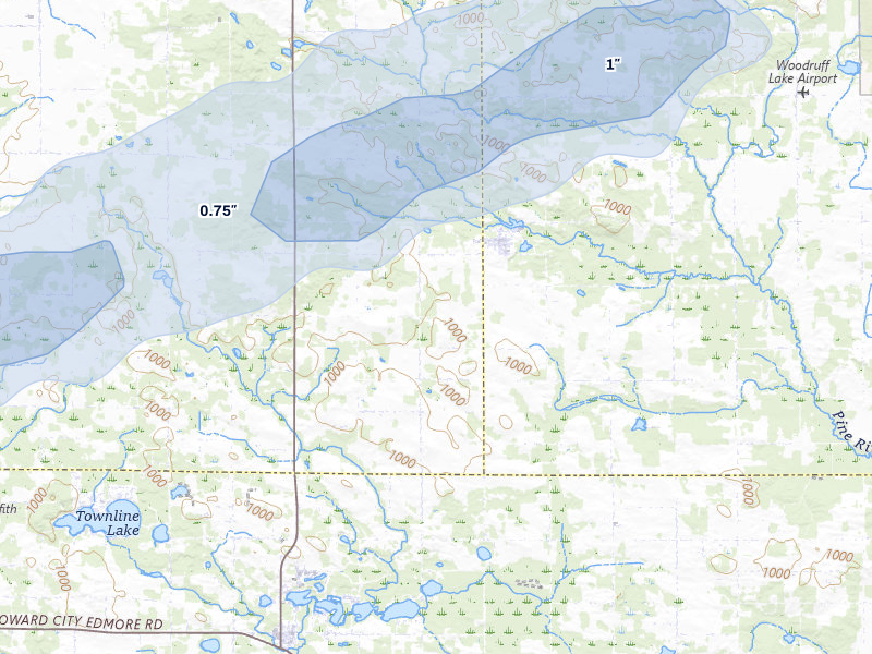 NEXRAD radar-signature map of the hail storm over Blanchard, MI on Mar 30, 2026