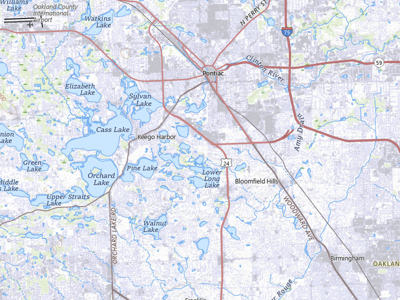 Radar-estimated hail-size map of the storm over Bloomfield Hills, MI on May 15, 2026