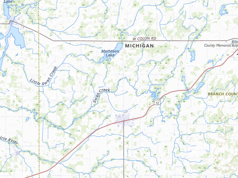 Radar-estimated hail-size map of the storm over Bronson, MI on Apr 13, 2026