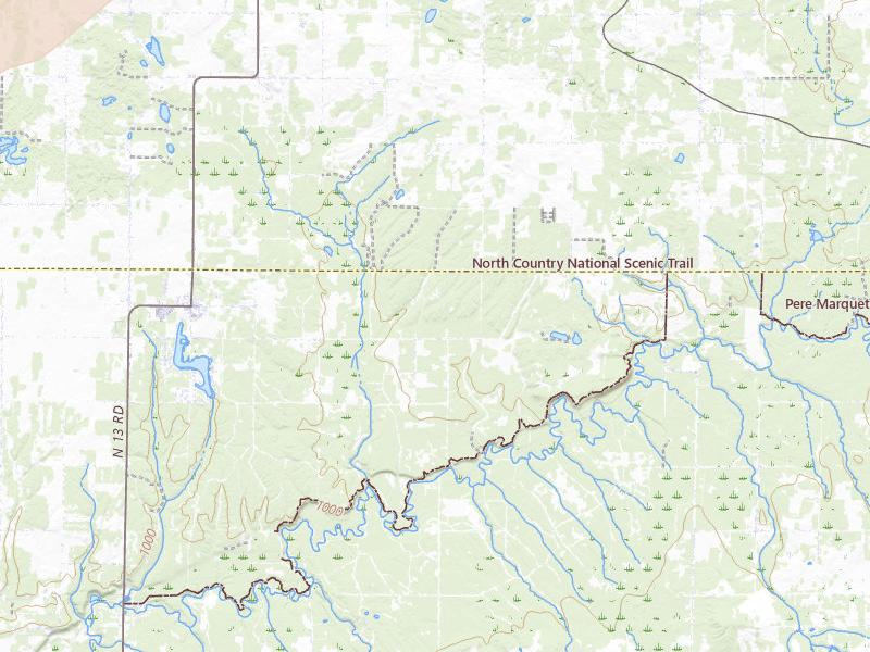 Radar-estimated hail-size map of the storm over Buckley, MI on Jul 1, 2026