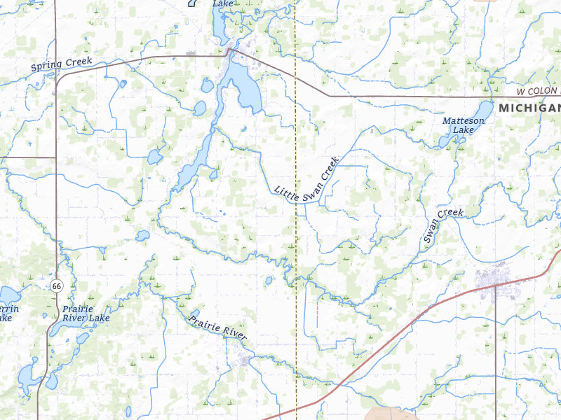 Radar-estimated hail-size map of the storm over Burr Oak, MI on Jul 3, 2026