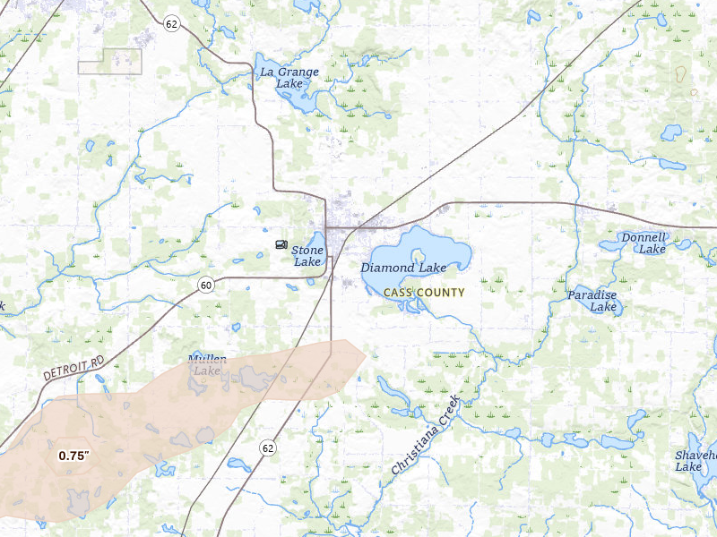 Radar-estimated hail-size map of the storm over Cassopolis, MI
