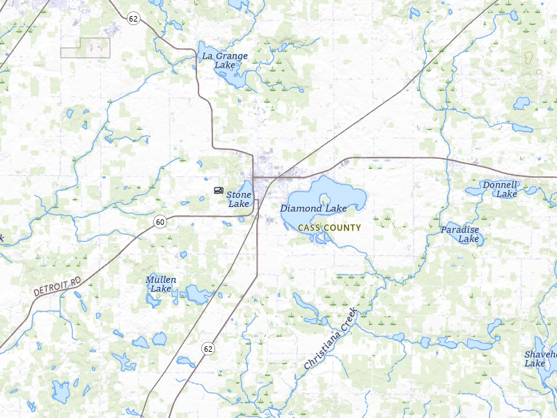 NEXRAD radar-signature map of the hail over Cassopolis, MI