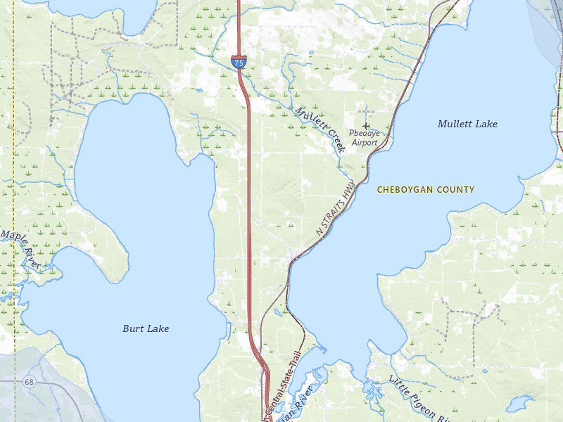 NEXRAD radar-signature map of the hail storm over Cheboygan, MI on Jul 12, 2026