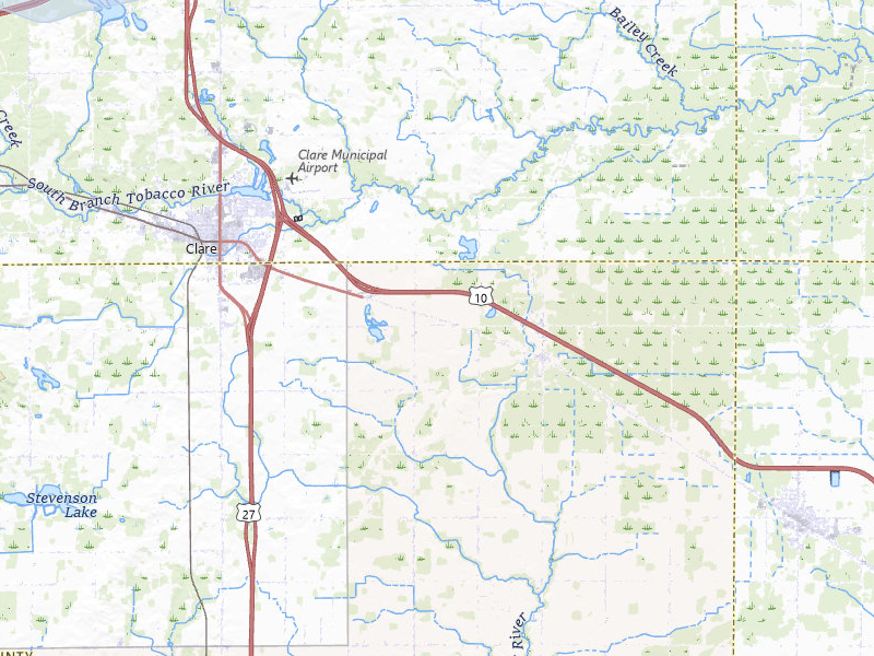 NEXRAD radar-signature map of the hail storm over Clare, MI on Mar 30, 2026