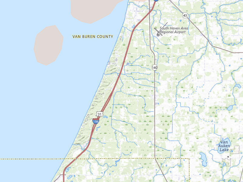 Radar-estimated hail-size map of the storm over Covert, MI on Jul 2, 2026