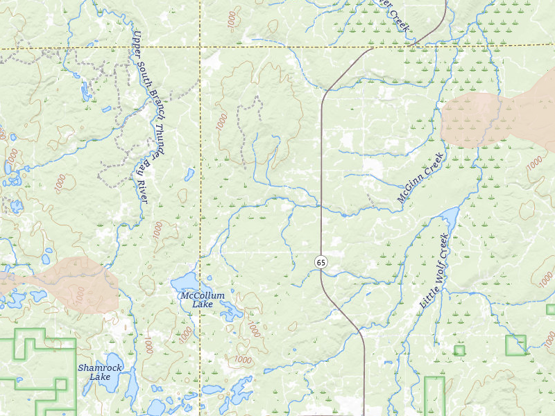 Radar-estimated hail-size map of the storm over Curran, MI on Jul 1, 2026