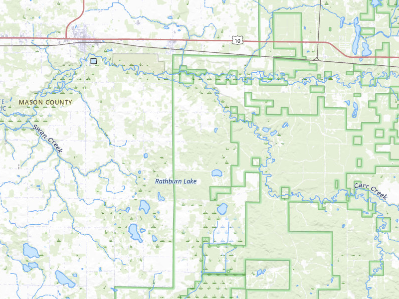 NEXRAD radar-signature map of the hail over Custer, MI
