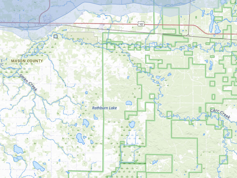 NEXRAD radar-signature map of the hail storm over Custer, MI on Jul 1, 2026