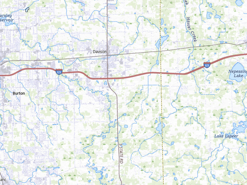 Radar-estimated hail-size map of the storm over Davison, MI