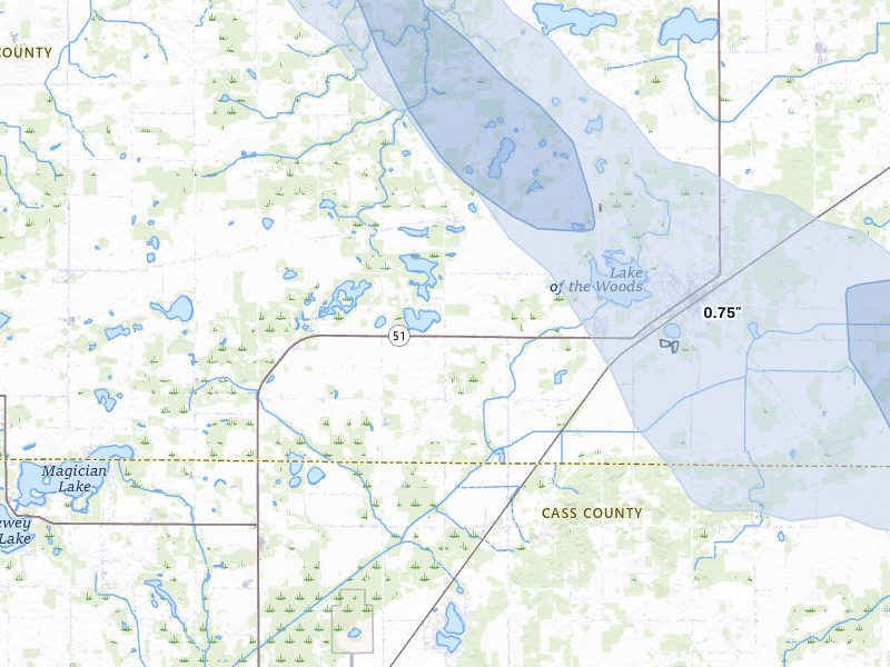 NEXRAD radar-signature map of the hail over Decatur, MI