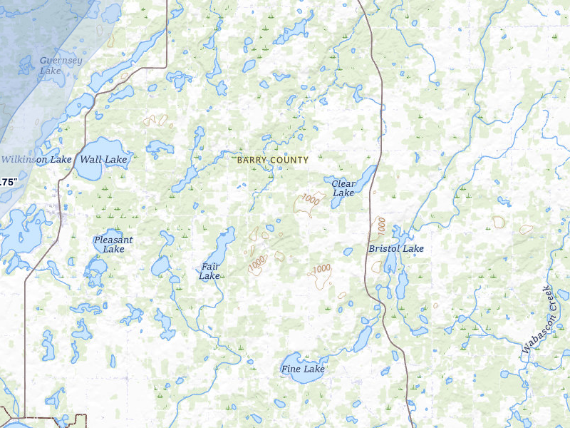 NEXRAD radar-signature map of the hail storm over Delton, MI on Apr 13, 2026