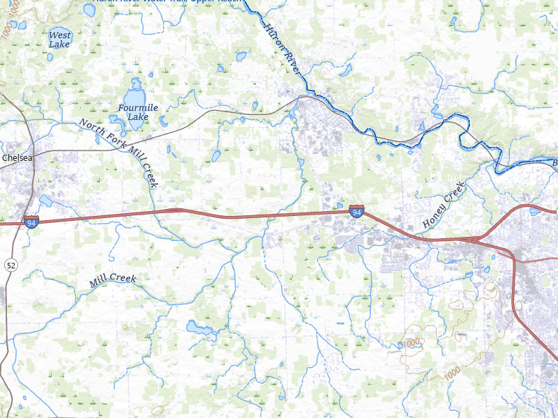 Radar-estimated hail-size map of the storm over Dexter, MI on Mar 30, 2026