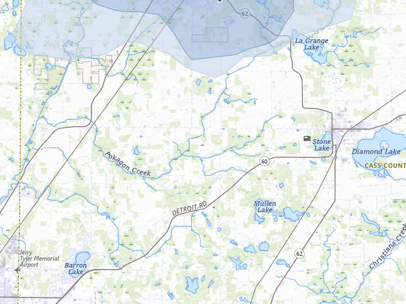 NEXRAD radar-signature map of the hail storm over Dowagiac, MI on Jul 3, 2026
