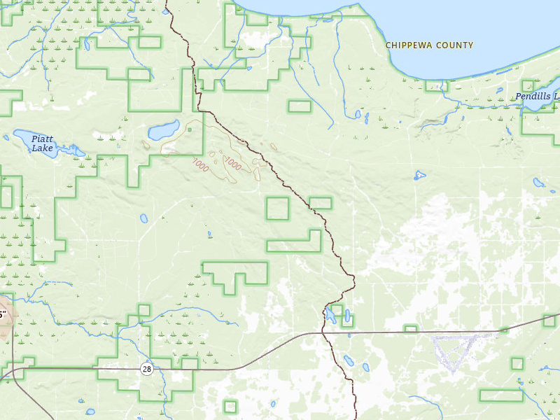 Radar-estimated hail-size map of the storm over Eckerman, MI on Jul 17, 2026