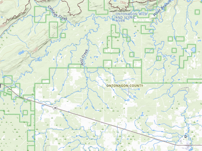 NEXRAD radar-signature map of the hail storm over Ewen, MI on May 17, 2026