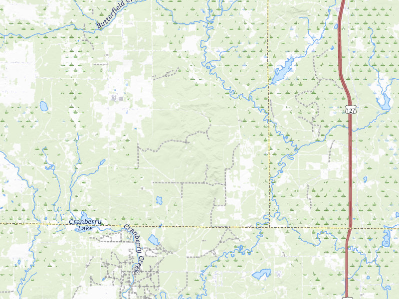 Radar-estimated hail-size map of the storm over Falmouth, MI on Jul 1, 2026