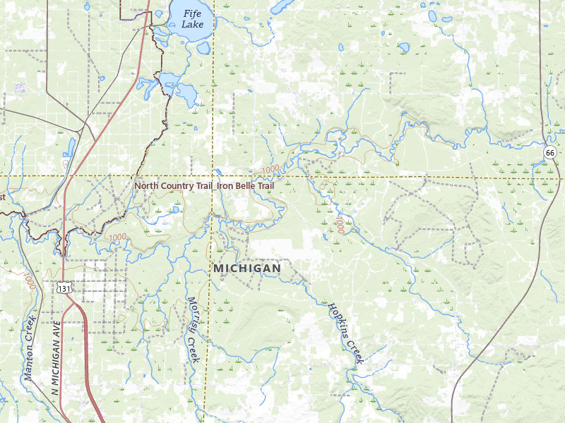 Radar-estimated hail-size map of the storm over Fife Lake, MI on Mar 30, 2026