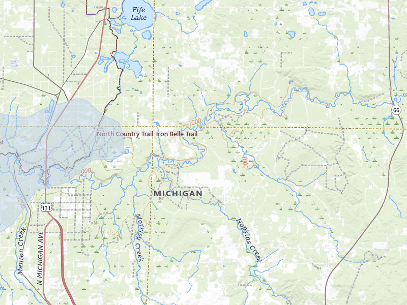 NEXRAD radar-signature map of the hail over Fife Lake, MI