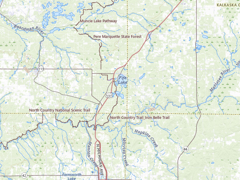 NEXRAD radar-signature map of the hail over Fife Lake, MI