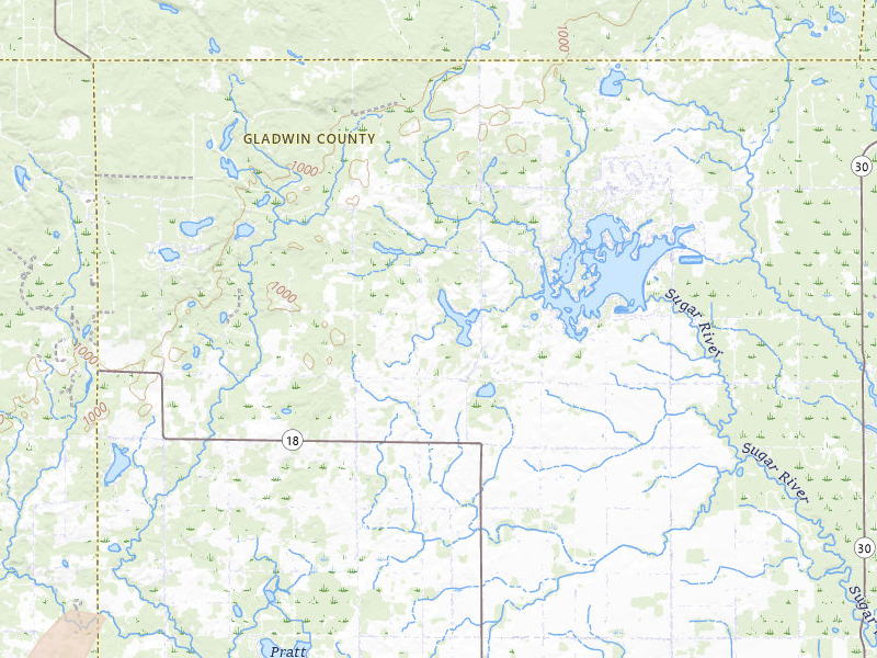 Radar-estimated hail-size map of the storm over Gladwin, MI on Jul 1, 2026