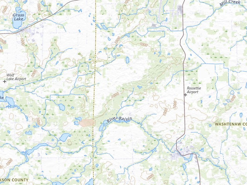 Radar-estimated hail-size map of the storm over Grass Lake, MI on Sep 3, 2026