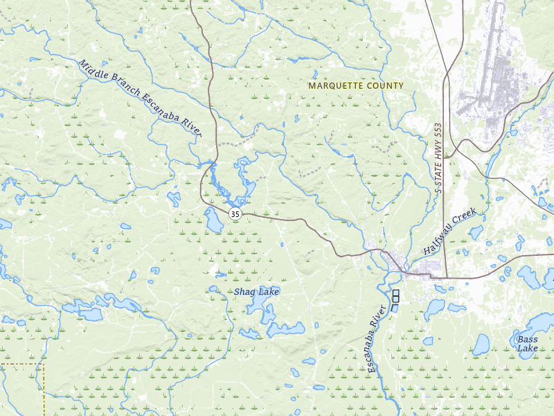 NEXRAD radar-signature map of the hail storm over Gwinn, MI on May 17, 2026
