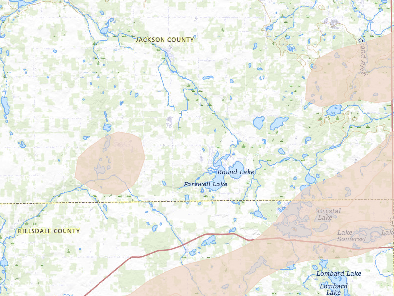Radar-estimated hail-size map of the storm over Hanover, MI on Jul 3, 2026