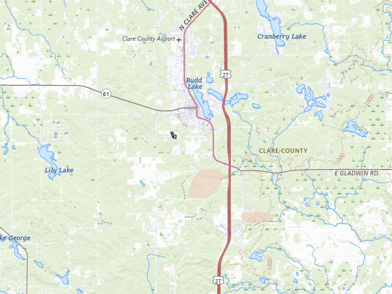 Radar-estimated hail-size map of the storm over Harrison, MI on Mar 30, 2026