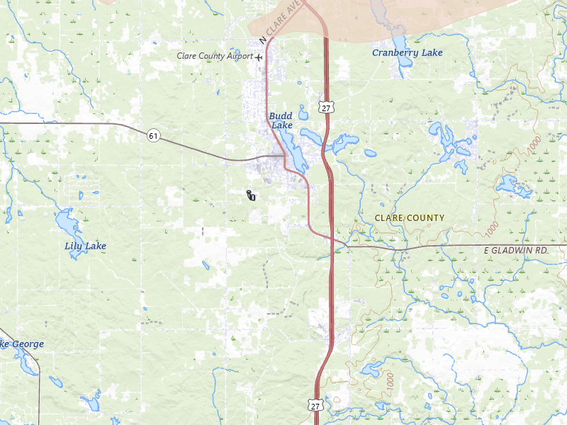 Radar-estimated hail-size map of the storm over Harrison, MI on Jul 1, 2026