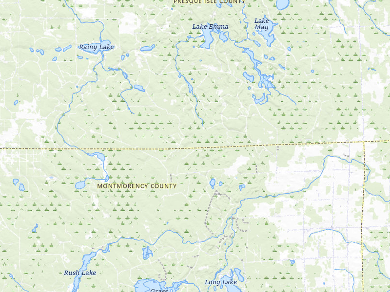 Radar-estimated hail-size map of the storm over Hawks, MI on May 18, 2026