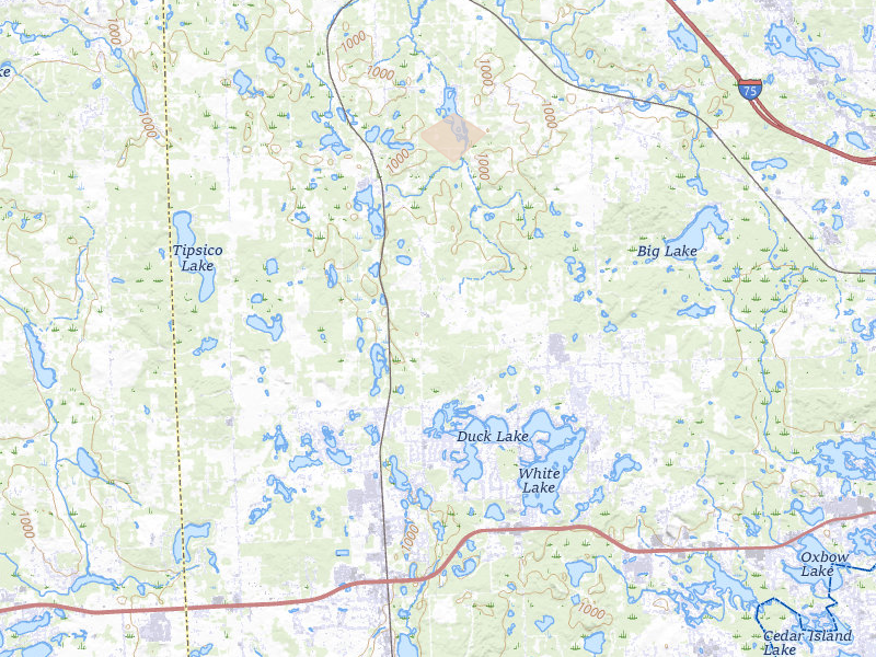 Radar-estimated hail-size map of the storm over Holly, MI on Feb 18, 2026