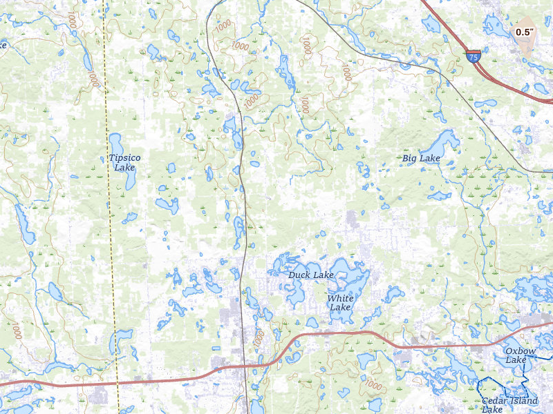 Radar-estimated hail-size map of the storm over Holly, MI on May 18, 2026