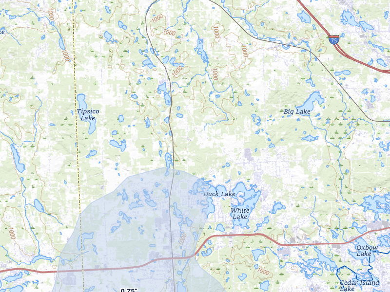 NEXRAD radar-signature map of the hail storm over Holly, MI on May 18, 2026