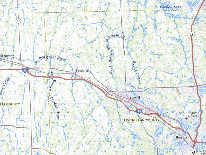 Radar-estimated hail-size map of the storm over Howell, MI on Mar 30, 2026