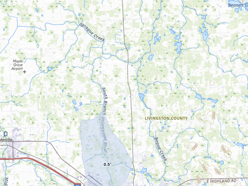 NEXRAD radar-signature map of the hail storm over Howell, MI on Mar 30, 2026