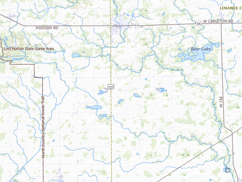 Radar-estimated hail-size map of the storm over Hudson, MI on Mar 26, 2026