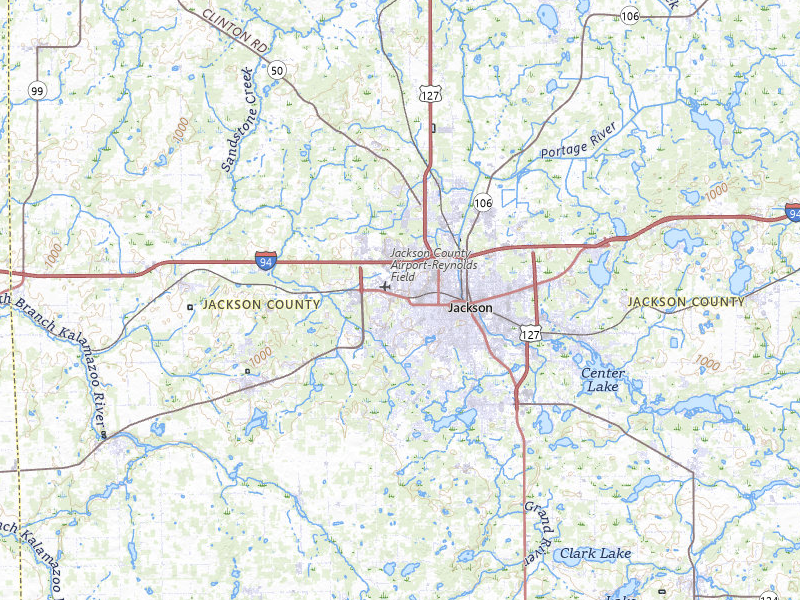 Radar-estimated hail-size map of the storm over Jackson, MI on Jul 2, 2026