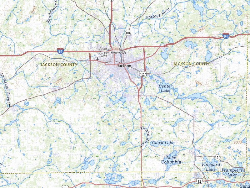 Radar-estimated hail-size map of the storm over Jackson, MI on Jul 17, 2026
