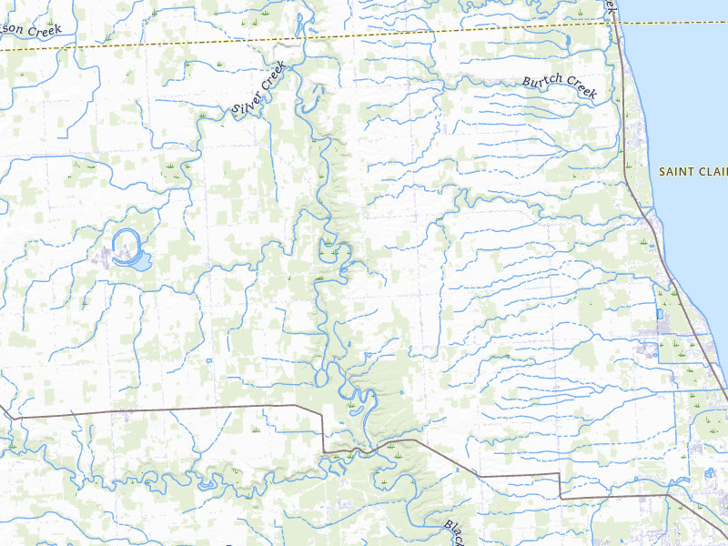 Radar-estimated hail-size map of the storm over Jeddo, MI on Jul 21, 2026