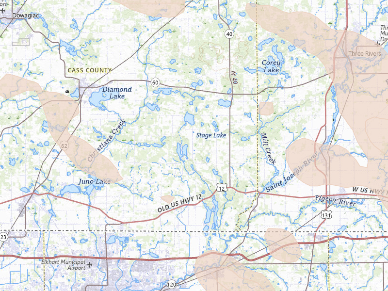 Radar-estimated hail-size map of the storm over Jones, MI