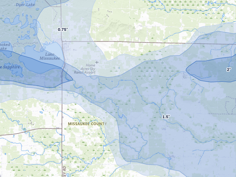 NEXRAD radar-signature map of the hail storm over Lake City, MI on Mar 30, 2026