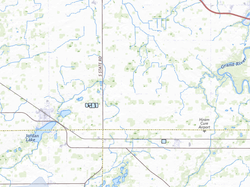NEXRAD radar-signature map of the hail over Lake Odessa, MI